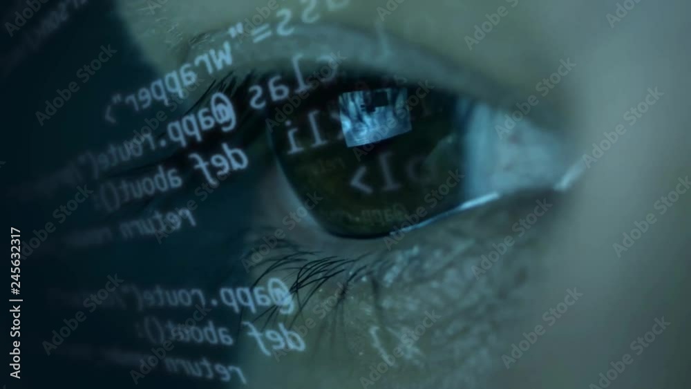 Man learning python code with futuristic hologram