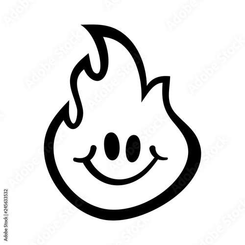 Hot Flame Fireball vector cartoon