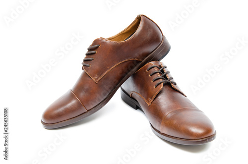 Brown buty odizolowywający na białym tle