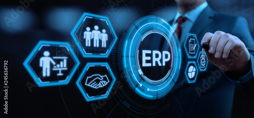 Enterprise Resource Planning ERP Corporate Company Management Business Internet Technology Concept