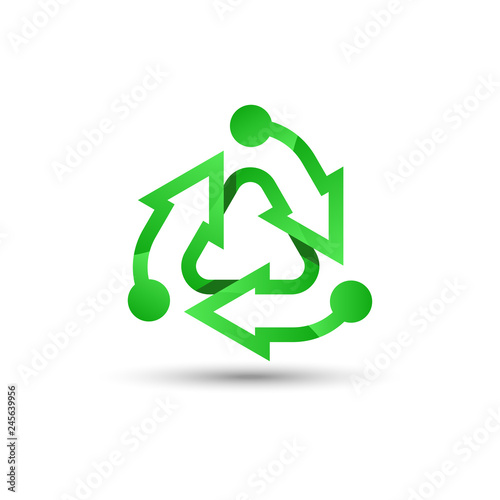 Green recycling logo