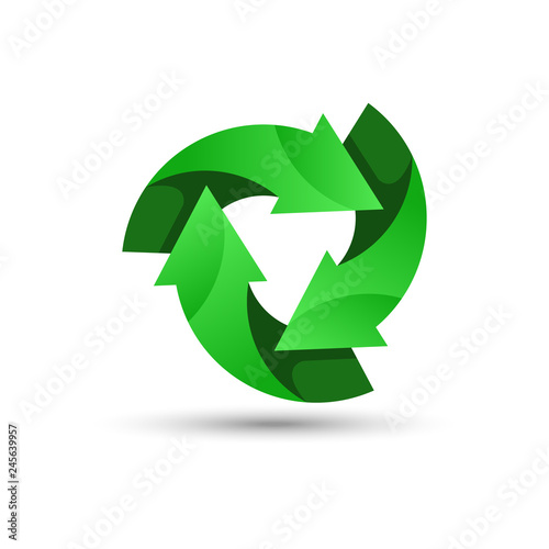 Green recycling logo