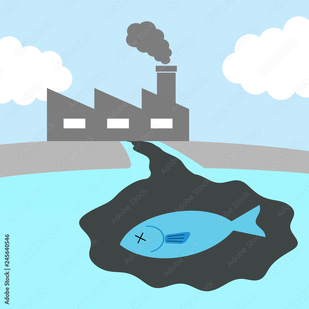 水質汚染問題 Stock Illustration Adobe Stock