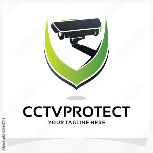 CCTV Protect Shield Logo Design Template Inspiration