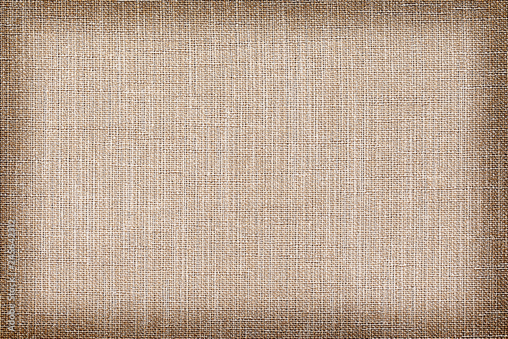 Fototapeta premium Linen fabric texture or background, Brown color and shadow.