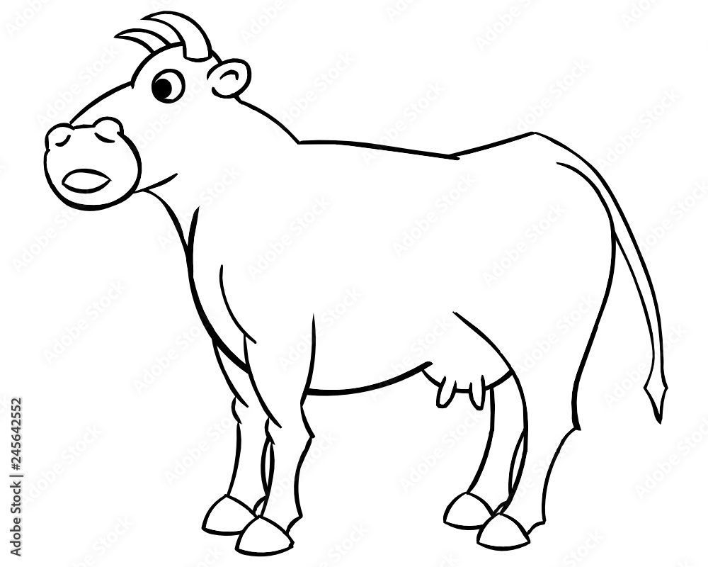 Сartoon cow. Vector illustration.