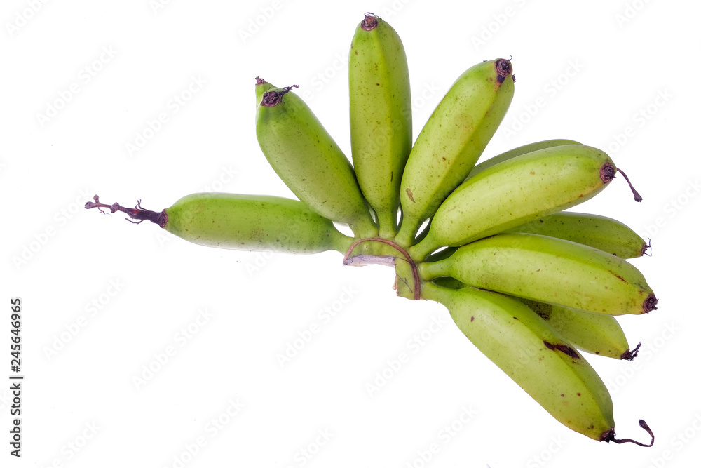 A bunch of green bananas isolated on white background A bunch of green bananas isolated on white background