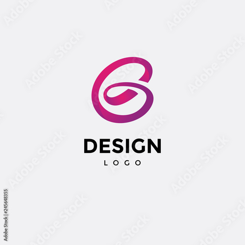 Vector logo design colorful, initials icon b