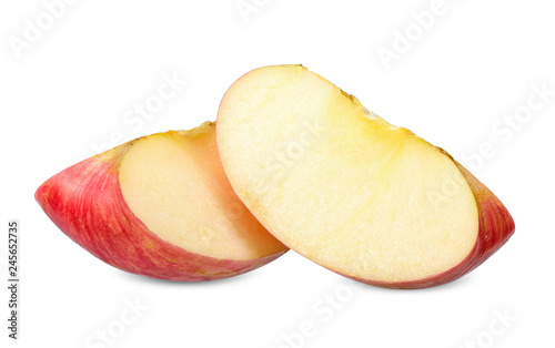 Slice apple isolated on white clipping path