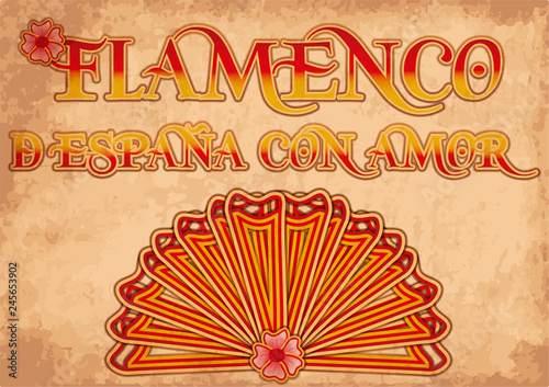 Flamenco Spain love wallpaper colors of Spanish flag  vector illustration