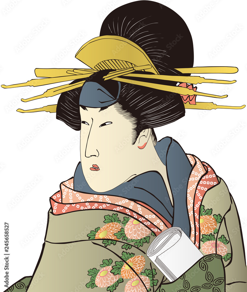 浮世絵 歌舞伎役者 女性 その3 Stock ベクター Adobe Stock
