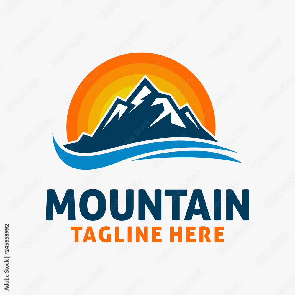 Mountain landscape logo design Mountain landscape logo design