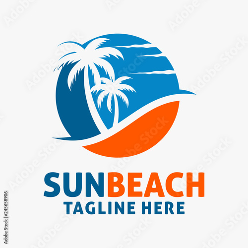 Beach palm logo design