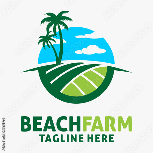Beach farm logo design