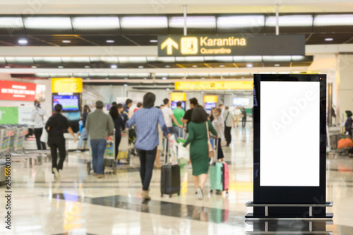 beauty full blank advertising billboard at airport background large LCD advertisement
