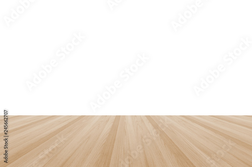 Wood floor texture in light cream beige brown color tone isolated on white wall background