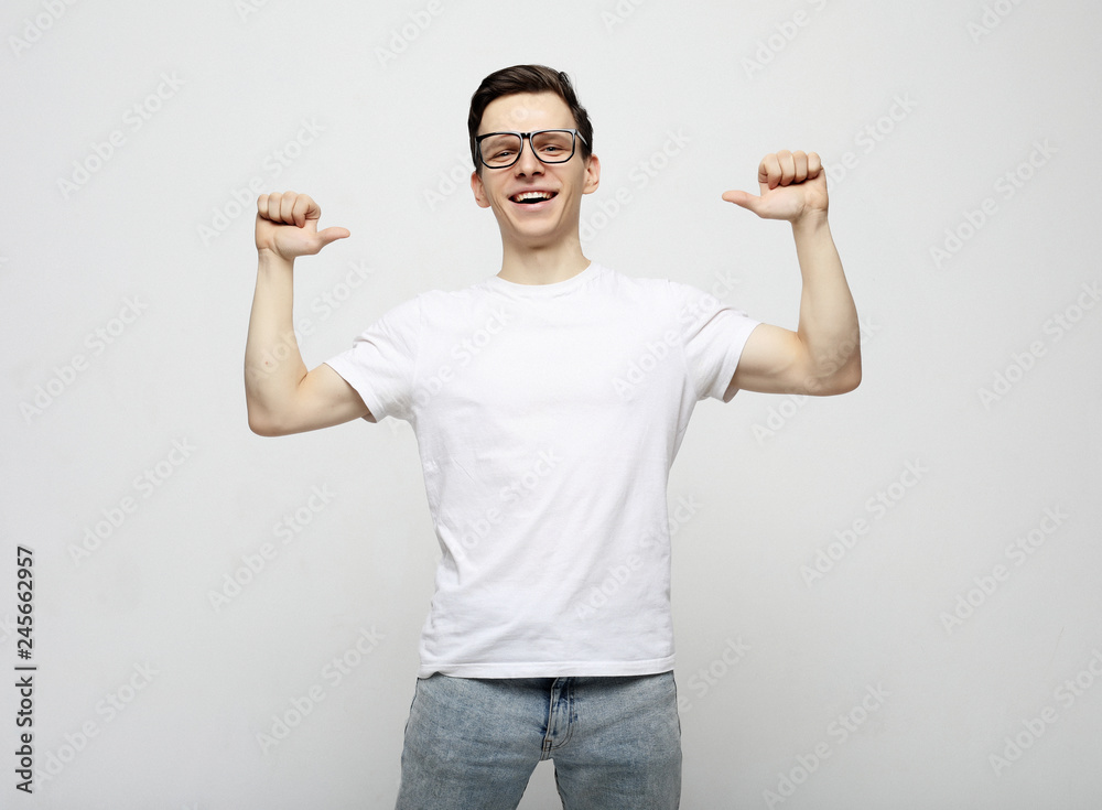 Successful emotional young caucasian male creaming Yes Successful emotional young caucasian male creaming Yes