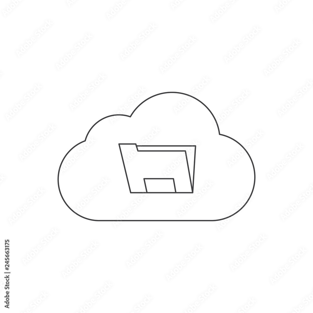 Fototapeta premium cloud and file outline icon vector design illustration