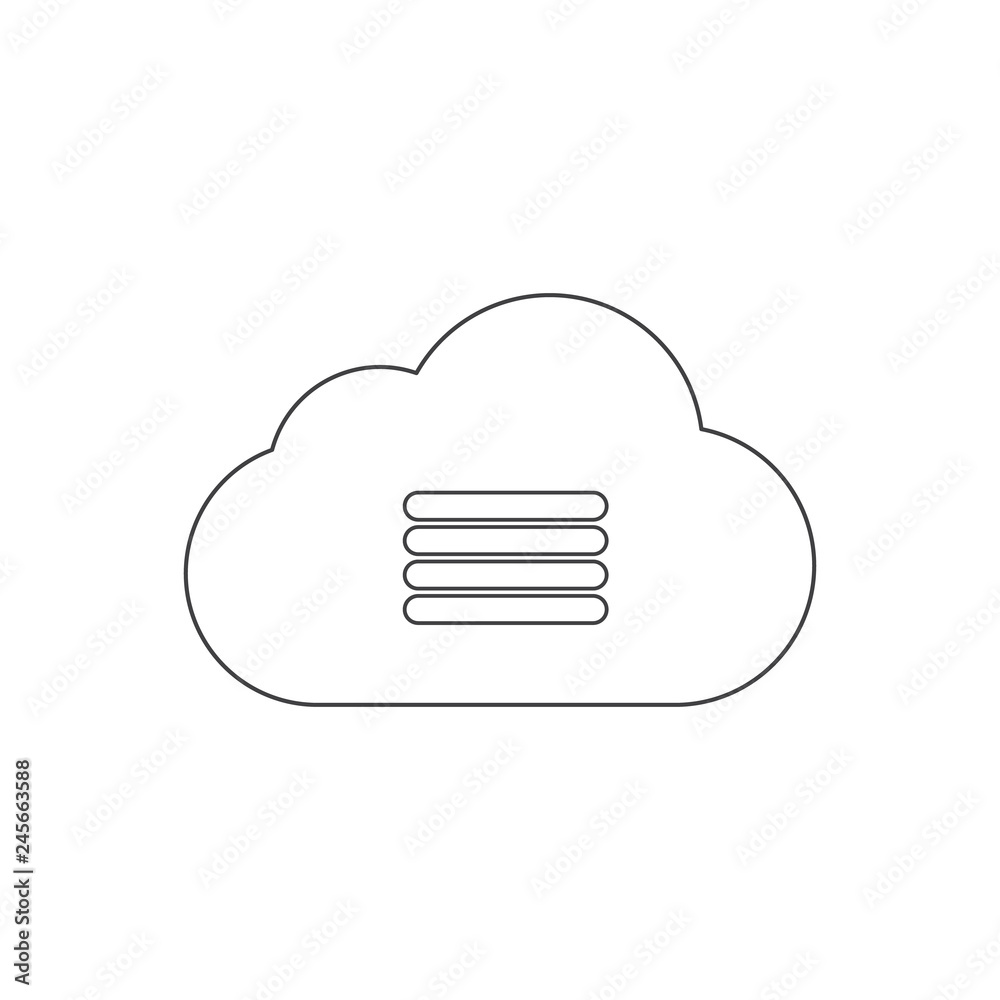 cloud and storage outline icon vector design illustration cloud and storage outline icon vector design illustration
