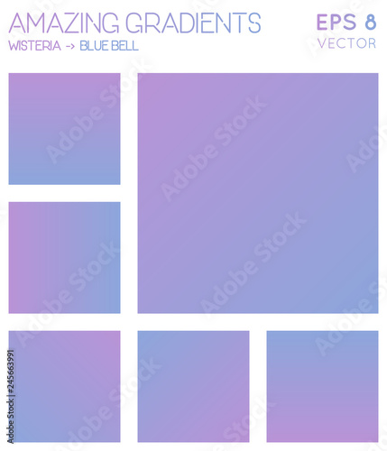 Colorful gradients in wisteria, blue bell color tones. Actual gradient background, radiant vector illustration. photo