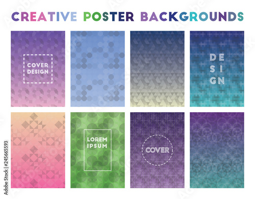 Creative Poster Backgrounds. Admirable geometric patterns. Terrific background. Vector illustration.