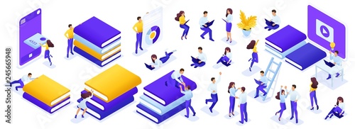 Isometric Set People for Education