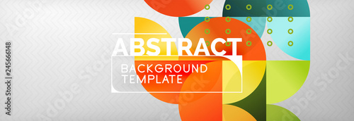 Abstract background, geometric composition, dynamic circles and round shapes design template