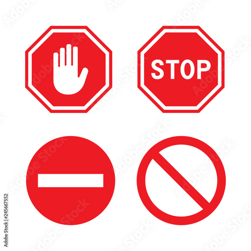 set of stop traffic signs
