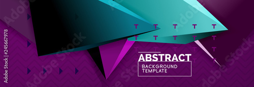 3d triangular shapes geometric background. Origami style pattern with triange shapes for decorative design. Poster design. Line design. Modern presentation template