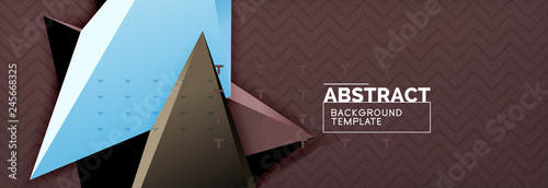 3d triangular shapes geometric background. Origami style pattern with triange shapes for decorative design. Poster design. Line design. Modern presentation template