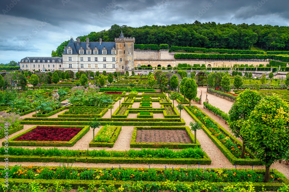 Gorgeous fantastic castle of Villandry, Loire Valley, France, Europe