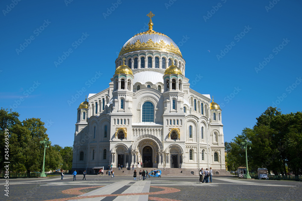 St. Nicholas Naval Cathedral on a sunny June afternoon. Kronstadt, St. Petersburg