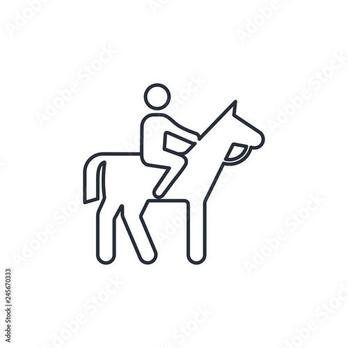 Horseman, rider. Linear vector icon isolated on white background.