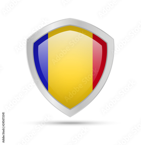 Free Download Shield with Chad flag on white background. - GFXLoad