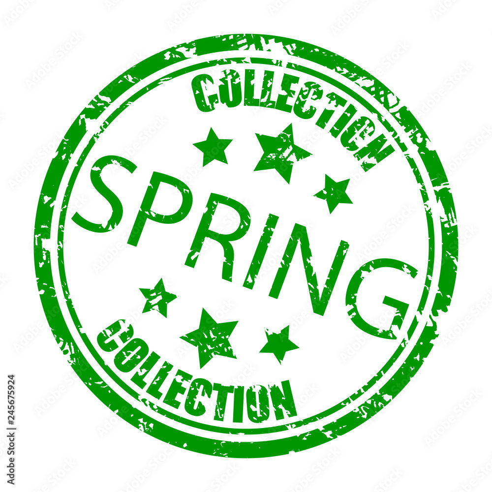Spring collection rubber stamp, concept consumerism vector