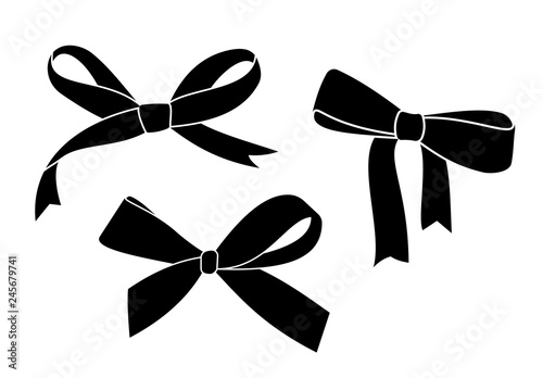Black silhouette gift bow.