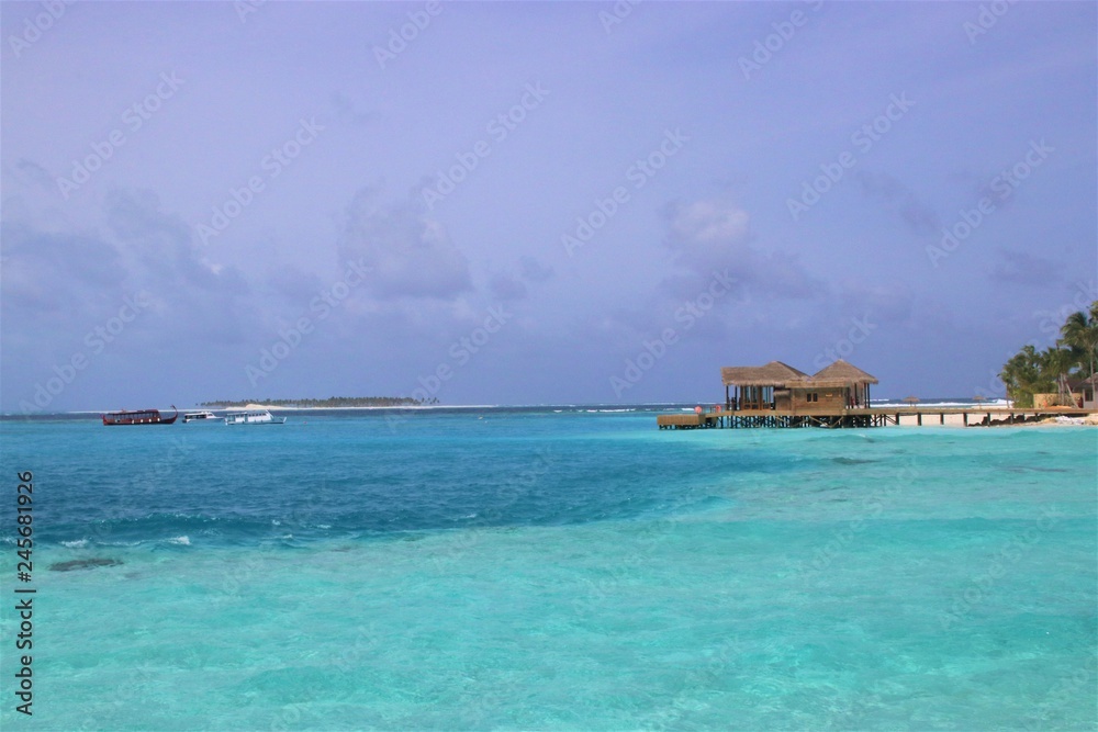 Beautiful scenery at Maldive island resort