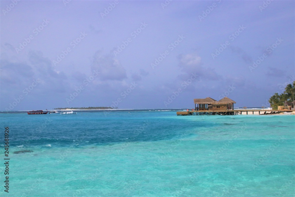 Beautiful scenery at Maldive island resort Beautiful scenery at Maldive island resort