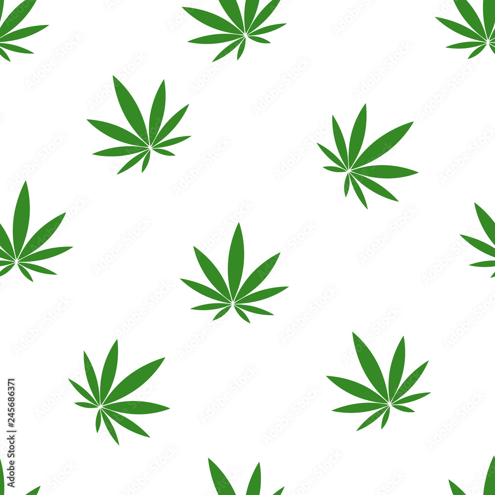 Seamless pattern of hemp leaves Seamless pattern of hemp leaves