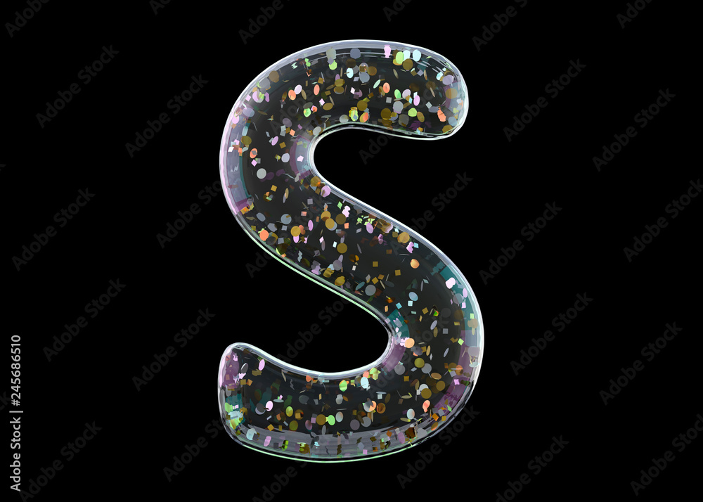 custom made wallpaper toronto digitalLetter S. Alphabet from transparent foil balloons. 3D