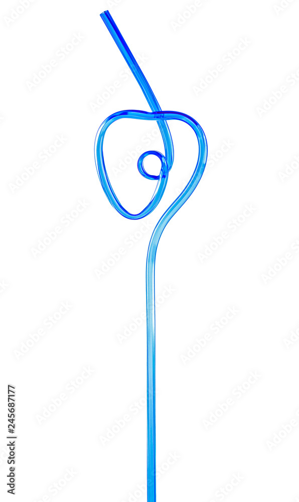 Blue cocktail tube isolated on a white background Blue cocktail tube isolated on a white background