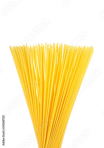 Bunch of spaghetti on a white background
