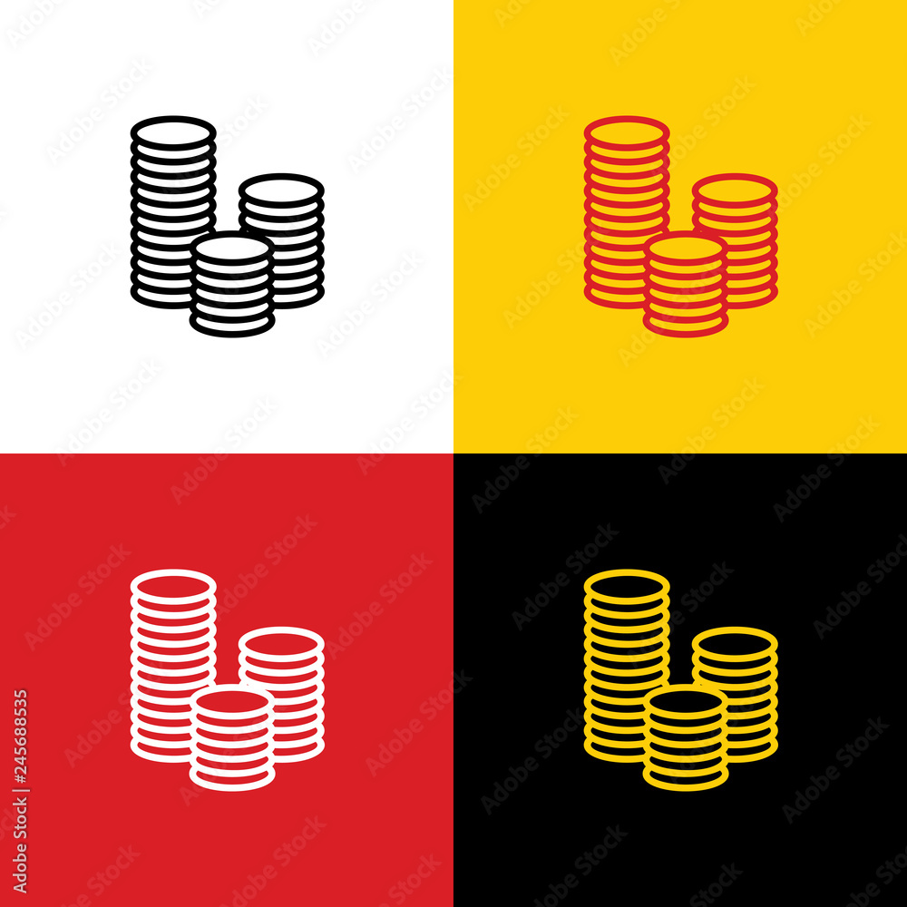 Money sign illustration. Vector. Icons of german flag on corresponding colors as background. Illustration.
