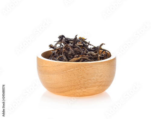 Dried assam tea isolated on white background