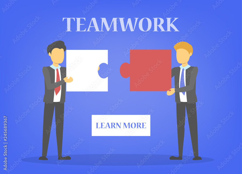 Busines people hold puzzle piece. Teamwork and partnership Busines people hold puzzle piece. Teamwork and partnership