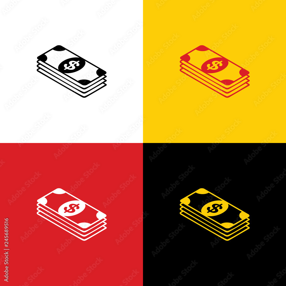 Bank Note dollar sign. Vector. Icons of german flag on corresponding colors as background. Illustration. Bank Note dollar sign. Vector. Icons of german flag on corresponding colors as background. Illustration.