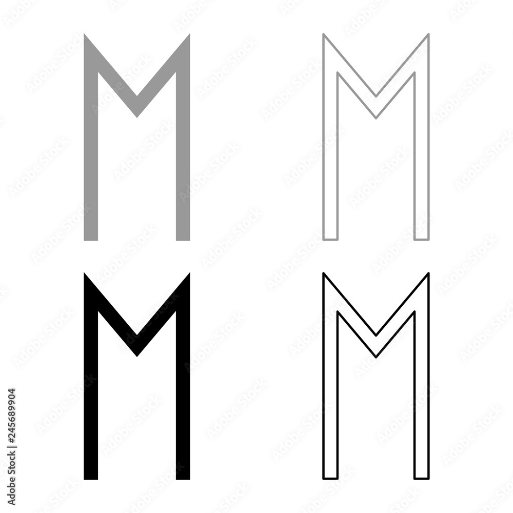 Ehwaz rune horse wheell luck symbol icon set grey black color illustration outline flat style simple image Ehwaz rune horse wheell luck symbol icon set grey black color illustration outline flat style simple image