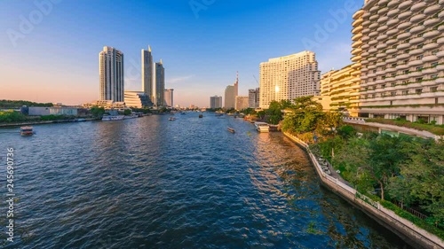 Bangkok water route at Saphan Taksin ,Thailand photo