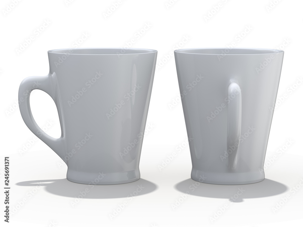 Mug Mockup standing on the surface. 3D Mug Mockup standing on the surface. 3D