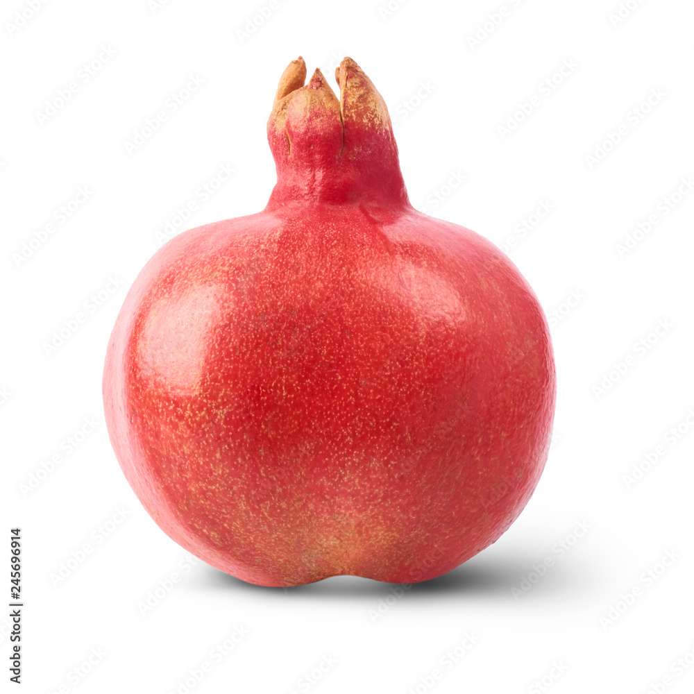 Fresh ripe pomegranate isolated on white background.